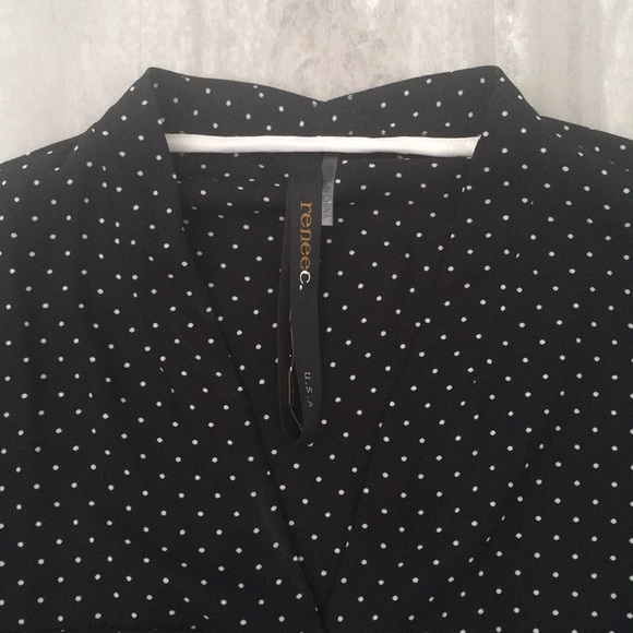 Renee C Black Button Down Blouse - Picture 2 of 5
